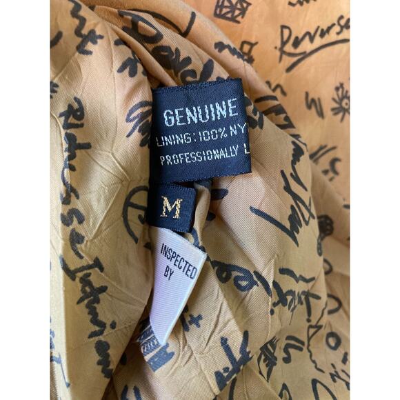 VINTAGE Womens WINLIT Sz Medium Brown Tan Leather Jacket Nylon Lining - Picture 3 of 11